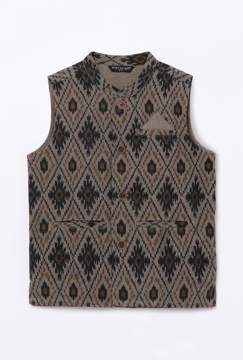 MELANGE Boys Printed Ethnic Waistcoat