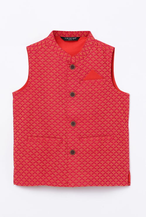 MELANGE Boys Printed Ethnic Waistcoat