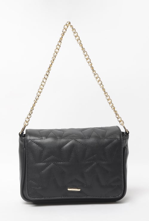 GINGER Women Textured Flap Closure Sling Bag