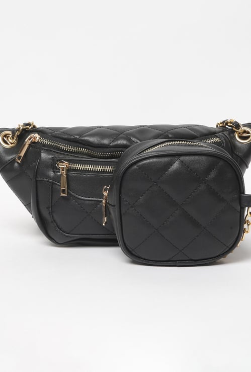 GINGER Women Quilted Sling Bag with Pouch