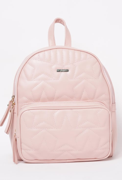 GINGER Women Quilted Zip-Closure Backpack