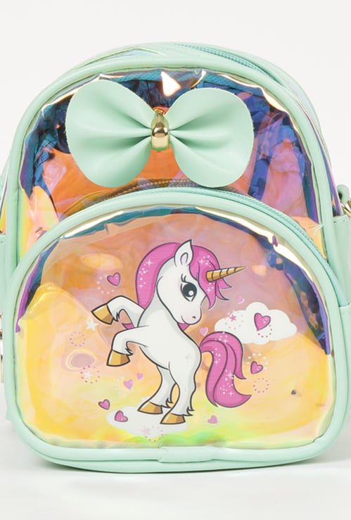 GINGER Girls Printed Zip-Closure Backpack