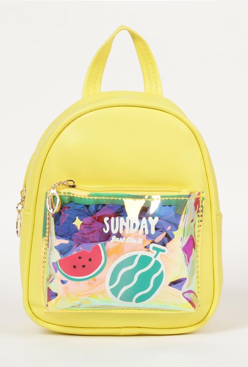 GINGER Girls Printed Zip-Closure Backpack