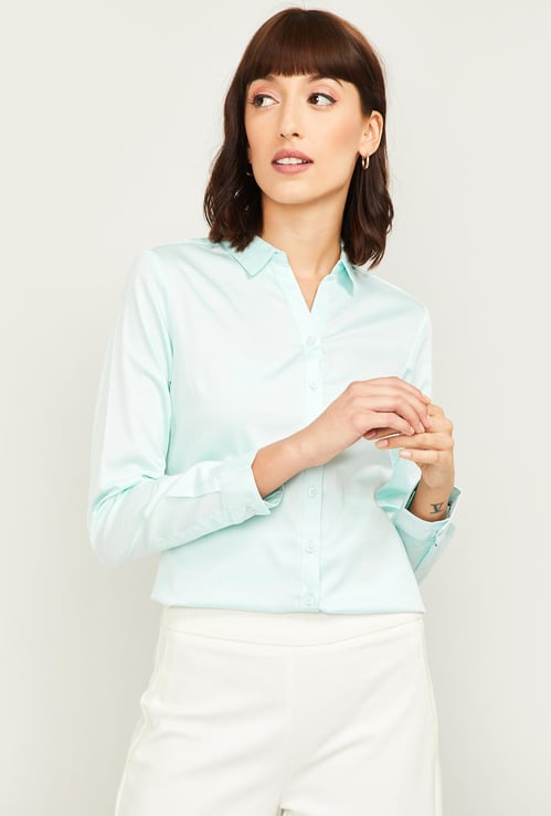 ALLEN SOLLY Women Solid Regular Fit Shirt