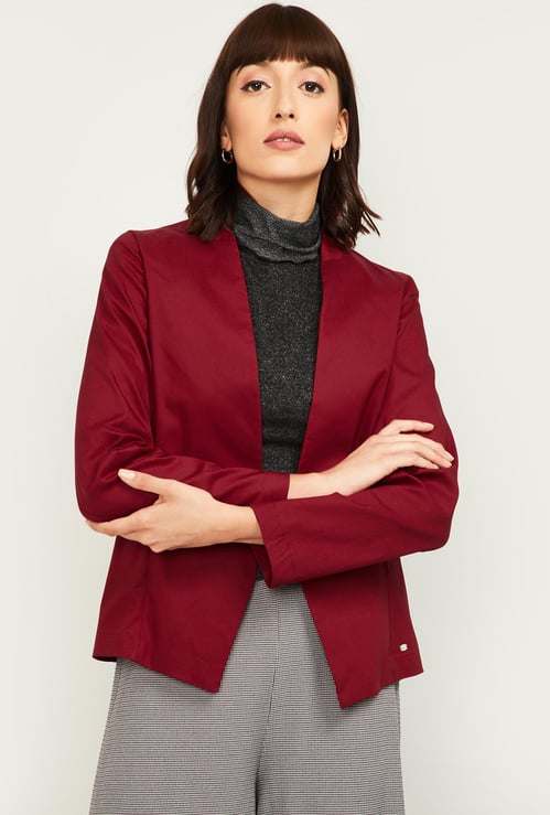 ALLEN SOLLY Women Solid Blazer
