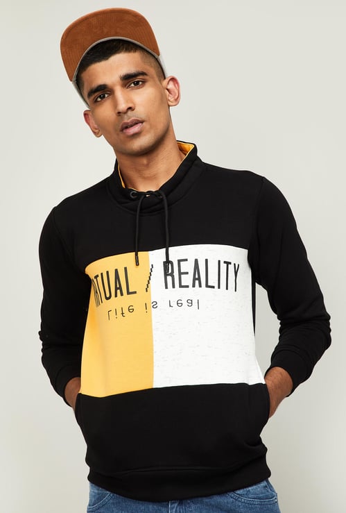 STATUS QUO Men Colourblock Full Sleeves Sweatshirt