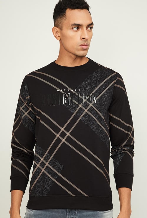 STATUS QUO Men Printed Full Sleeves Sweatshirt