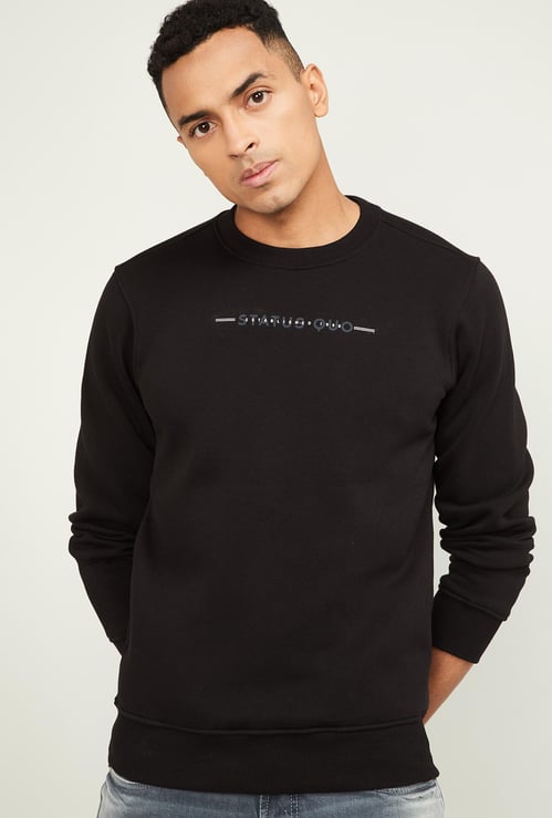 STATUS QUO Men Printed Full Sleeves Sweatshirt