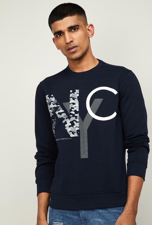 STATUS QUO Men Printed Full Sleeves Sweatshirt