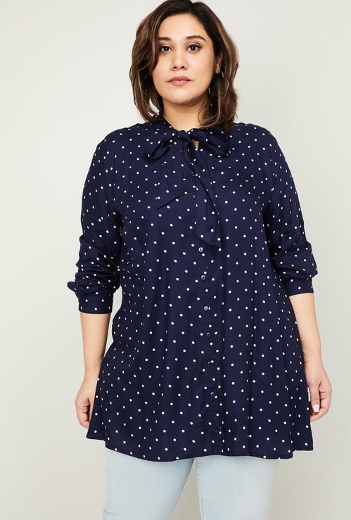 NEXUS Women Plus-Size Printed Three-quarter Sleeves Top