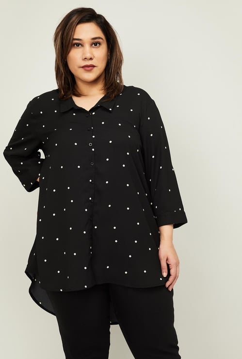 NEXUS Women Plus-Size Printed Full Sleeves Shirt