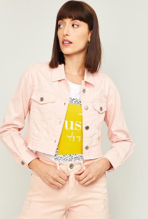 FAME FOREVER Women Solid Denim Jacket