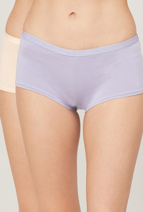 AMANTE Women Solid Boy Shorts - Set of 2