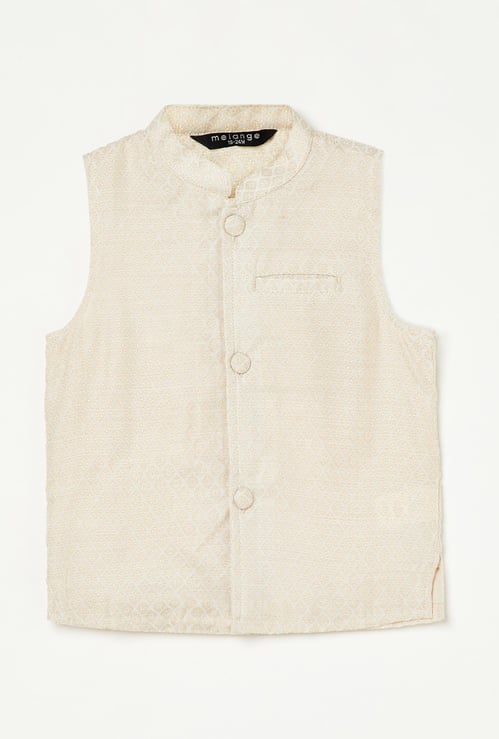 MELANGE Boys Printed Sleeveless Waistcoat