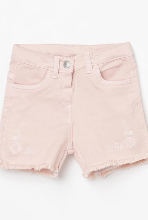 JUNIORS Girls Embroidered Woven Shorts