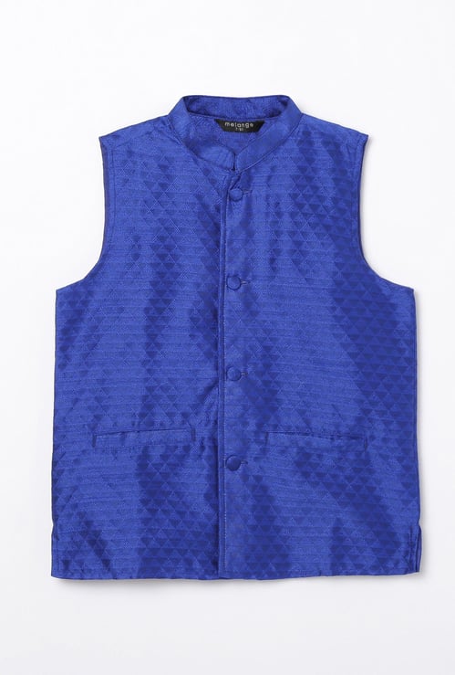 MELANGE Boys Printed Sleeveless Waist Coat