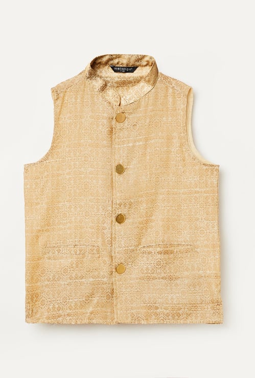 MELANGE Boys Printed Sleeveless Waist Coat