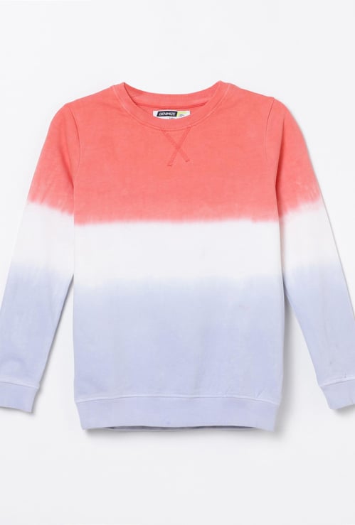 DENIMIZE Boys Ombre Dyed Full Sleeves Sweatshirt