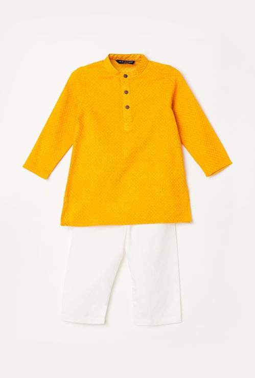 MELANGE Boys Printed Kurta With Solid Pyjamas