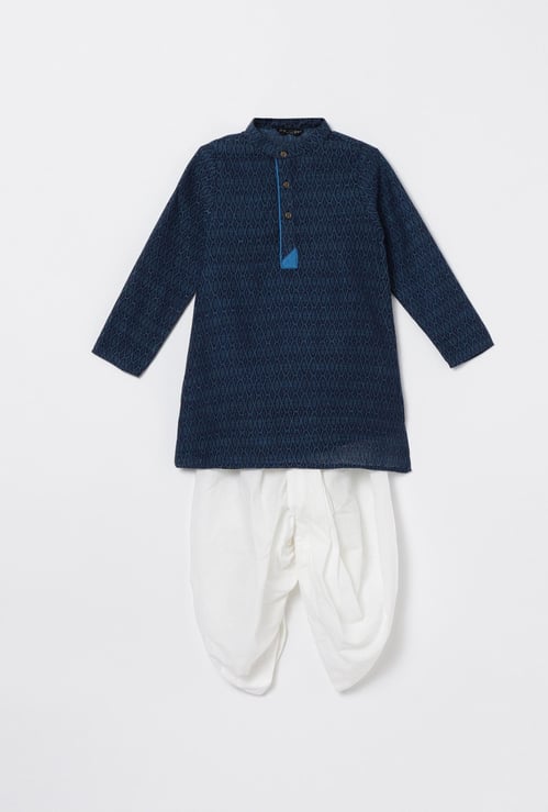 MELANGE Boys Printed Kurta with Dhoti Pants