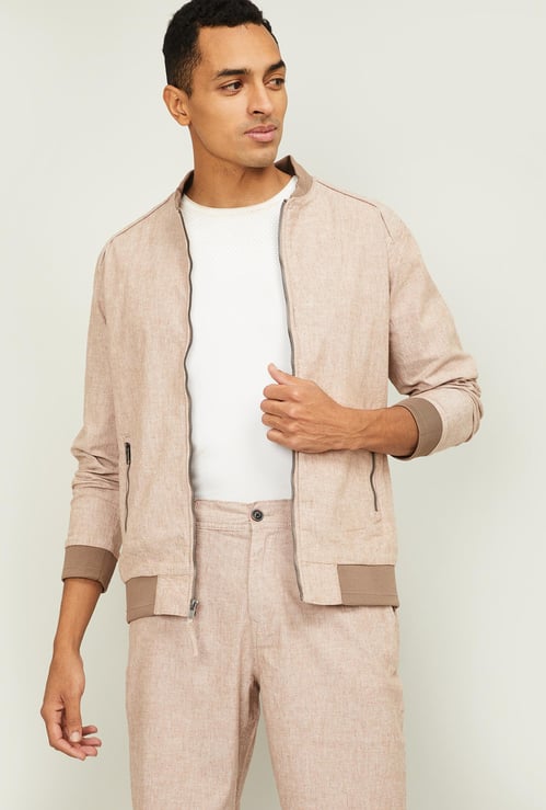 BOSSINI Men Solid Bomber Jacket