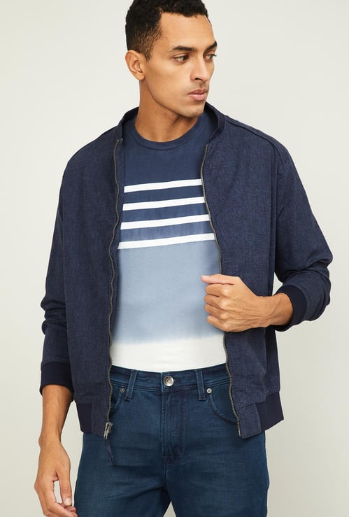 BOSSINI Men Solid Bomber Jacket