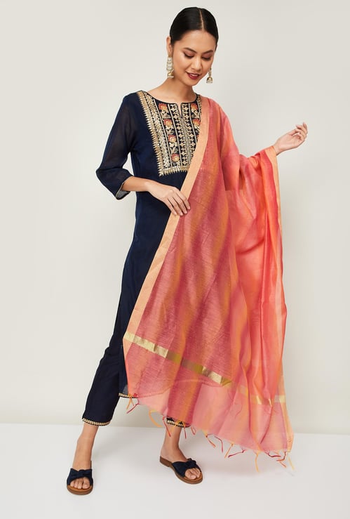 BIBA Women Solid Tassel Detailed Dupatta