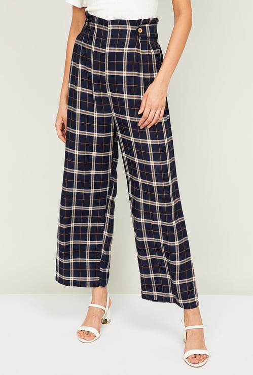 CODE Women Checked Elasticated Palazzos