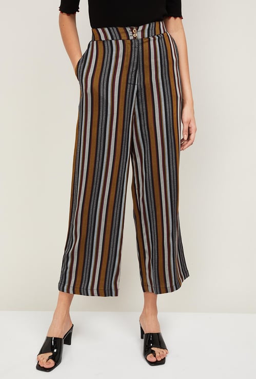 CODE Women Striped Flared Pants