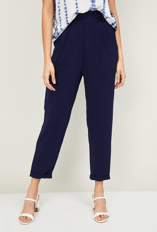 GINGER Women Solid Cropped Trousers