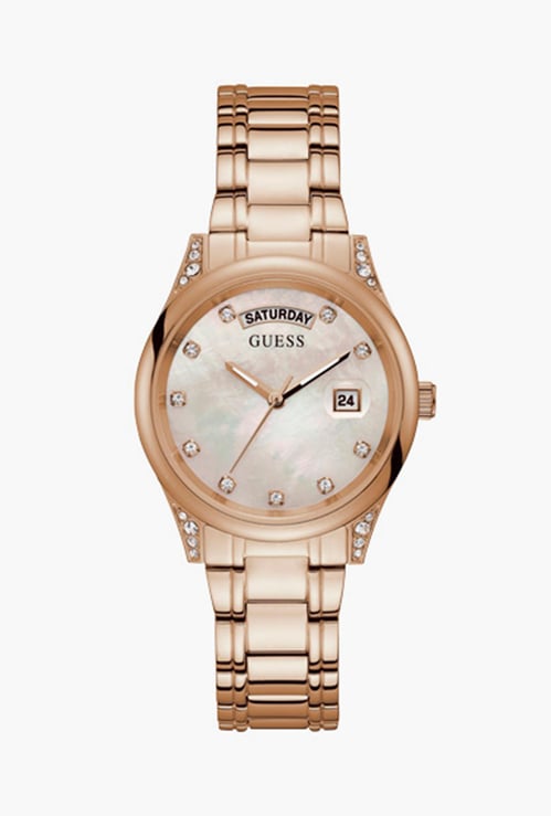 GUESS Embellished Analog Round Dial Women's Wristwatch - GW0047L2