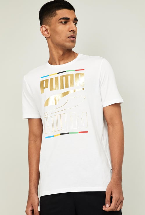 PUMA Men Printed Regular Fit Crew Neck T-shirt