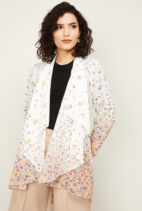 CODE Women Printed Open Front Shrug