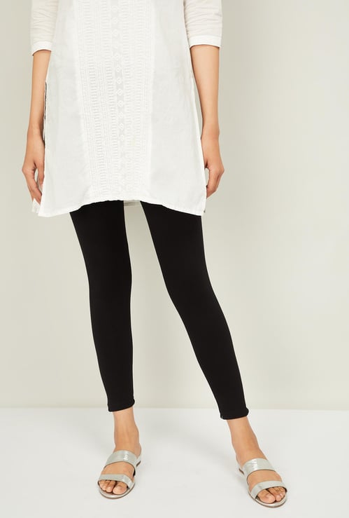 MELANGE Women Solid Elasticated Leggings