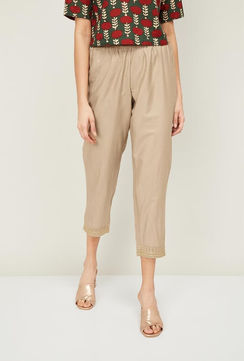 MELANGE Women Solid Cropped Pants
