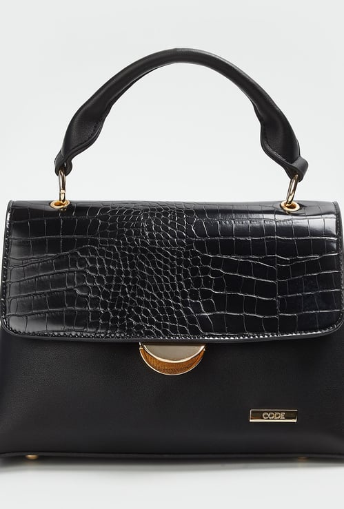 CODE Women Textured Satchel Bag