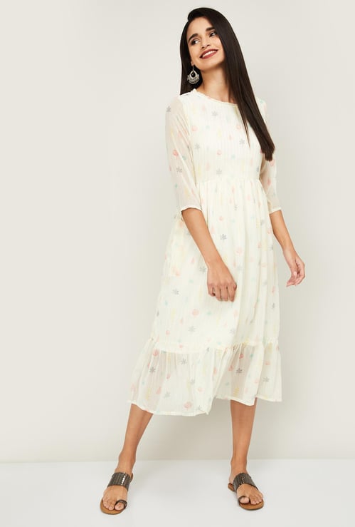COLOUR ME Women Printed Ethnic A-Line Dress