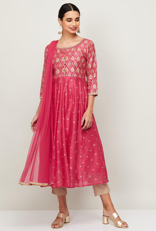 MELANGE Women Printed Kurta with Salwar and Dupatta