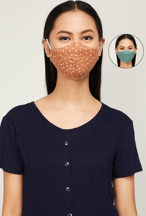 GINGER Women Printed Face Mask - Pack of 2