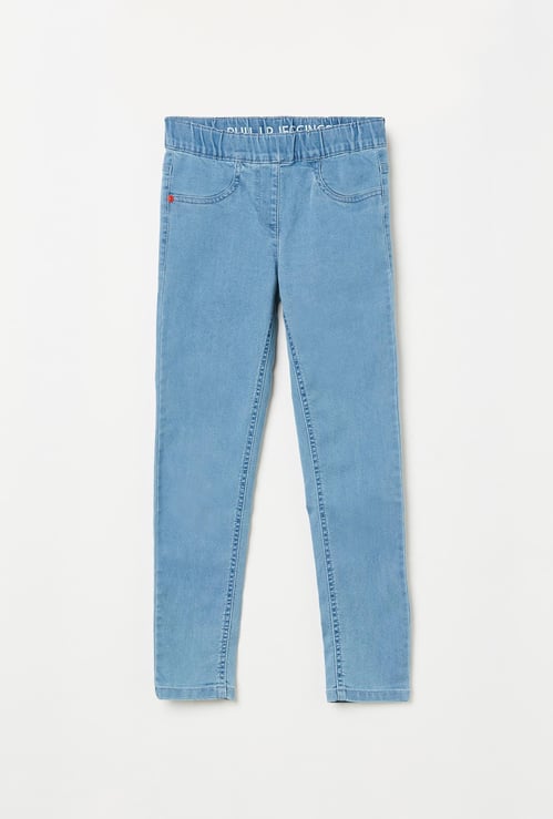 DENIMIZE Girls Solid Elasticated Jeggings