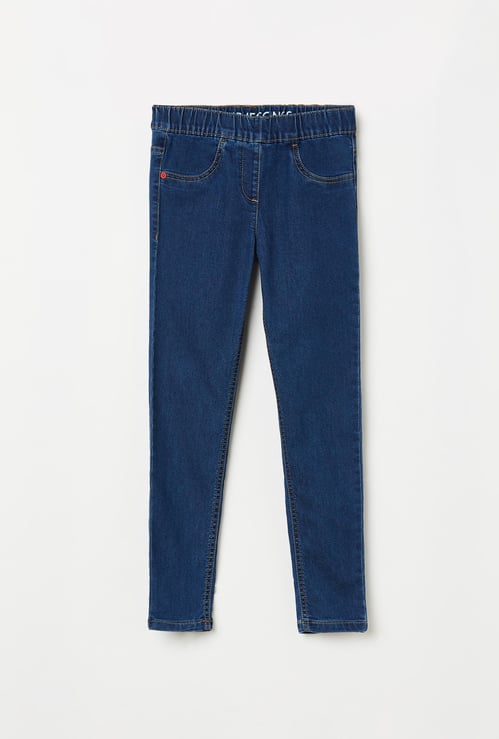DENIMIZE Girls Solid Elasticated Jeggings