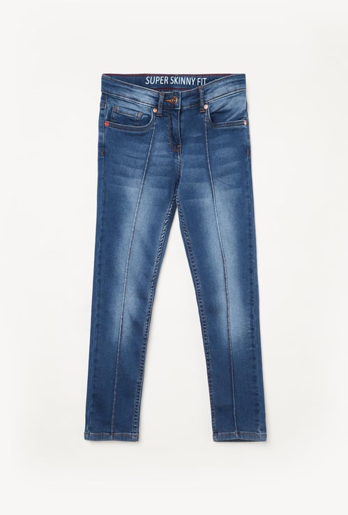 DENIMIZE Girls Light-Washed Super Skinny Fit Jeans