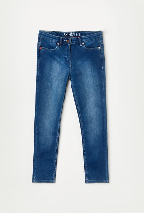 DENIMIZE Girls Medium-Washed Skinny Fit Jeans
