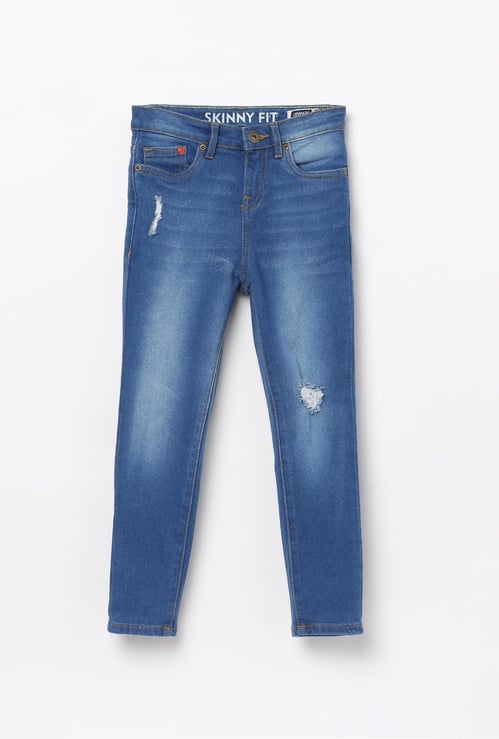 DENIMIZE Girls Stonewashed Skinny Fit Jeans
