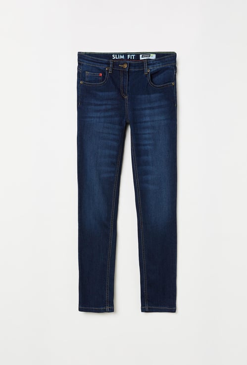 DENIMIZE Girls Stonewashed Slim Fit Jeans