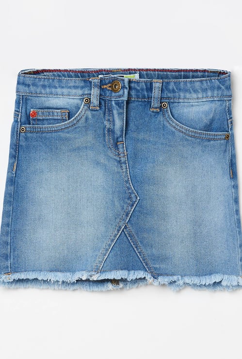 DENIMIZE Girls Solid Denim Skirt