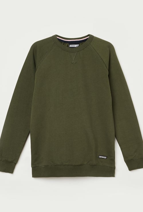 DENIMIZE Boys Solid Full Sleeves Sweatshirt