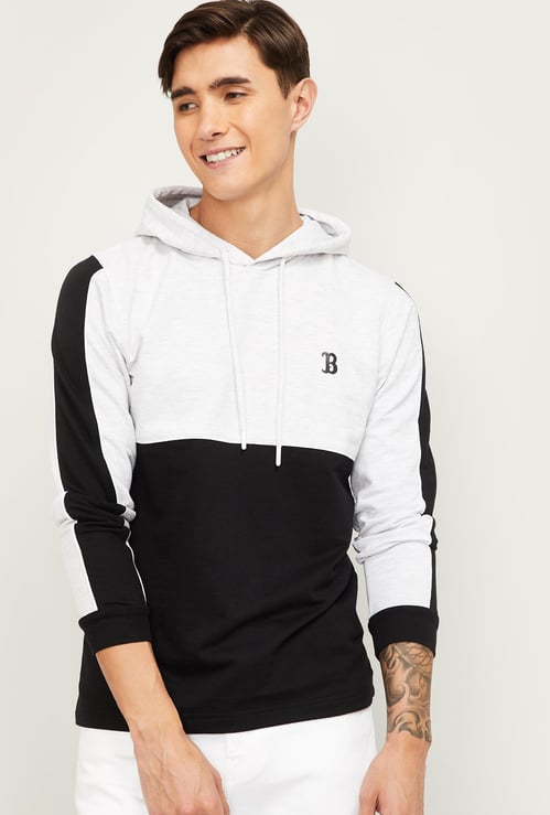 UCLA Men Colourblocked Hooded Sweatshirt