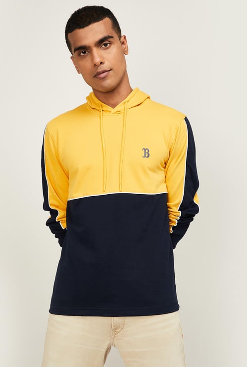 UCLA Men Colourblocked Hooded Sweatshirt