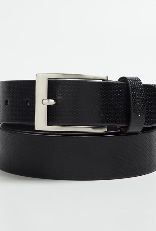 CODE Men Textured Leather Belt